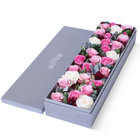 伊人如梦----精品玫瑰礼盒:粉佳人12枝 苏醒12枝